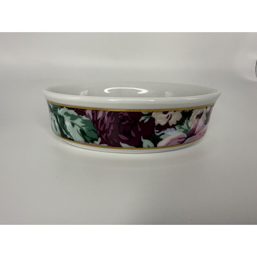 Saturday Knight Ltd Porcelain Floral Oval Trinket Dish Vanity Soap Bowl